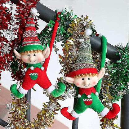 2pcs Plush Christmas Elves Hanging Ornaments