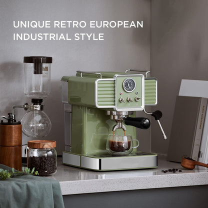 15 Bar Espresso Coffee Machine with Milk Frother Steam Wand