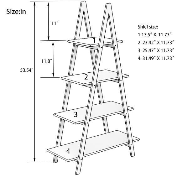 Solid Bamboo Wood Oxford 'A' Frame Ladder Display Bookshelf