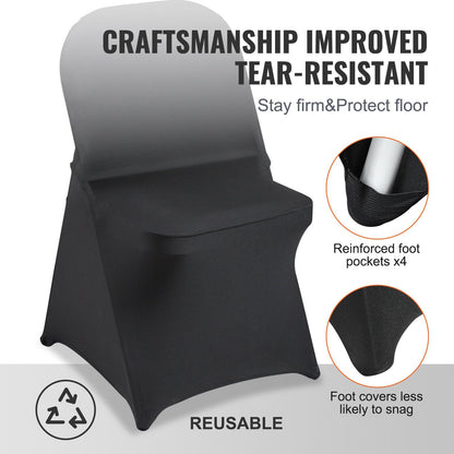 VEVOR Stretch Spandex Folding Chair Covers (30PCS Black)