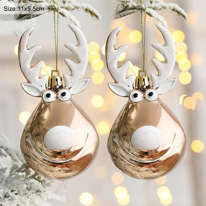 2pcs Elk Christmas Balls Ornaments