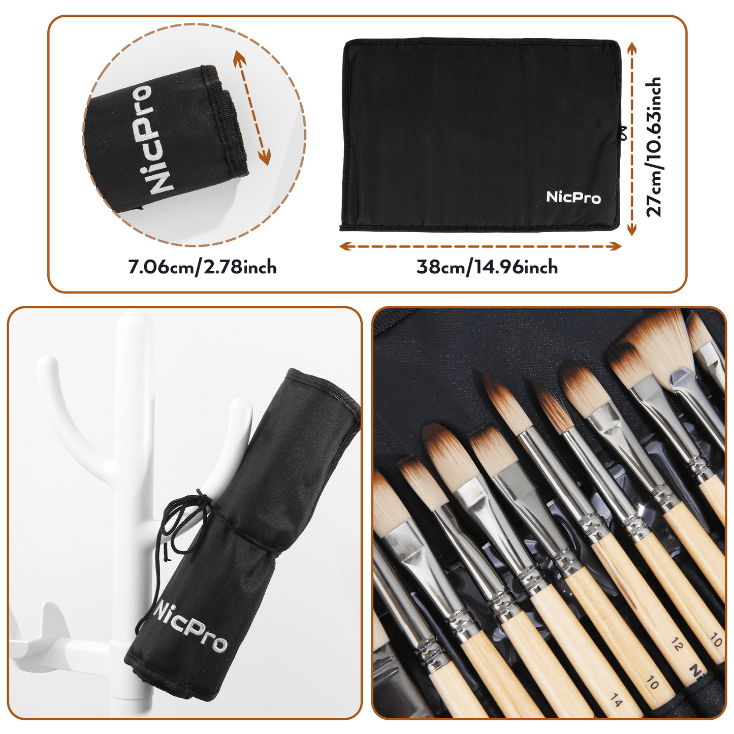 Nicpro 24 Pcs Paint Brushes Set