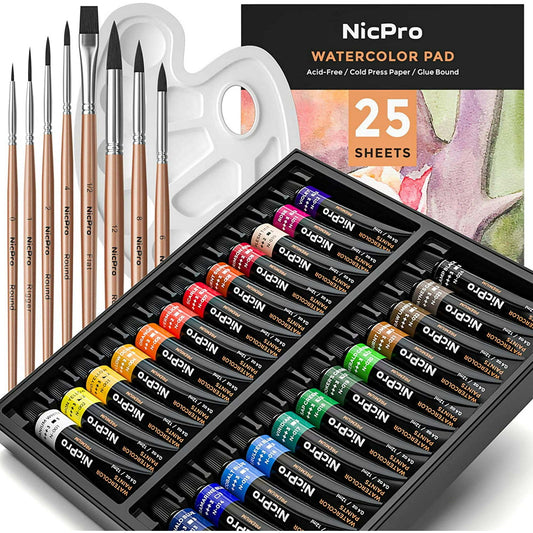 Nicpro 60 Pcs Watercolor Paint Kit