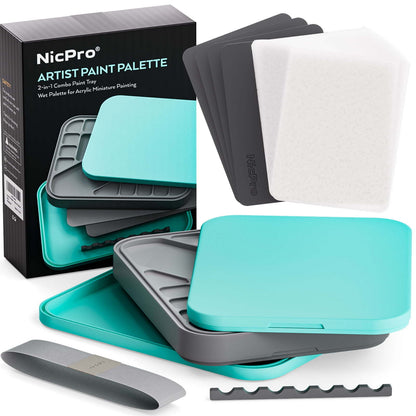 Nicpro Stay Wet Paint Palette Kit for Acrylic Painting