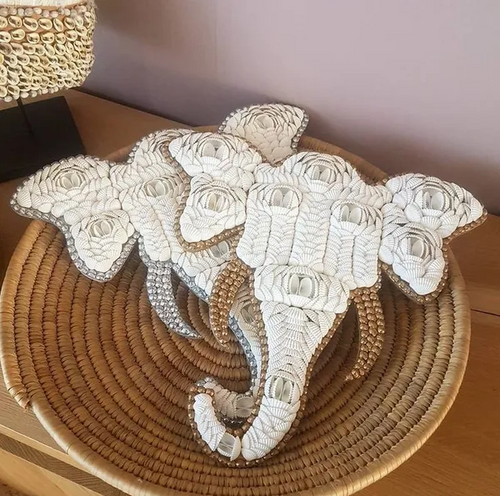 White Sea Shell Ganesha Face Wall Hanging