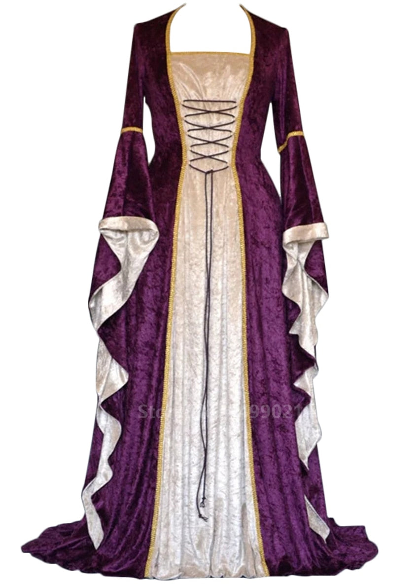 Women European Medieval Retro Court Costume