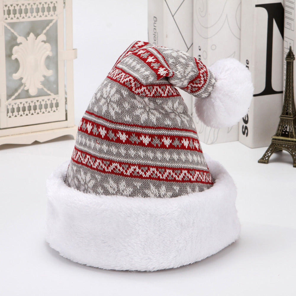 Snowflake/Deer Knitted Wool Flannelette Adult Christmas Winter Hat