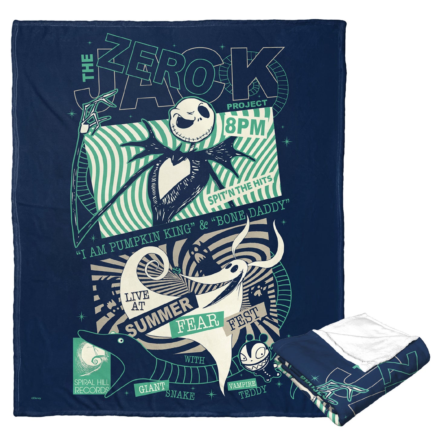 Disney, Nightmare Before Christmas Jack & Zero Silk Touch Throw Blanket