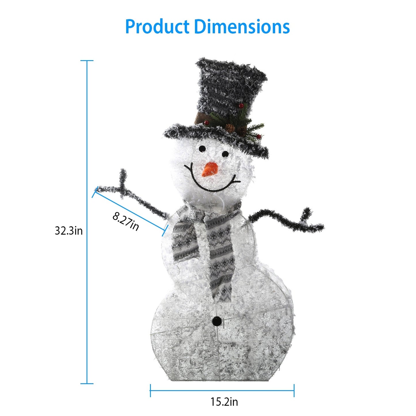 LED/Battery Operated Snowman Collapsible Decoration