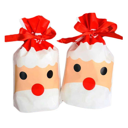 20 Pcs Santa Claus Drawstring Gift Wrapping Bags