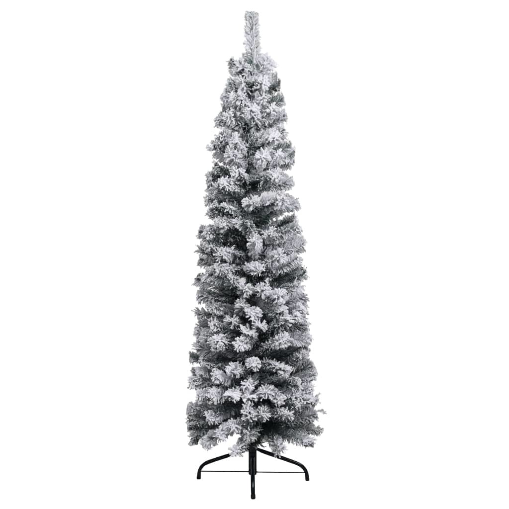 Slim Artificial Christmas Tree with LED Lights & Ball Set