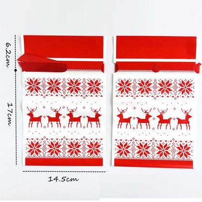 20 Pcs Elk Snowflake Drawstring Gift Wrapping Bags