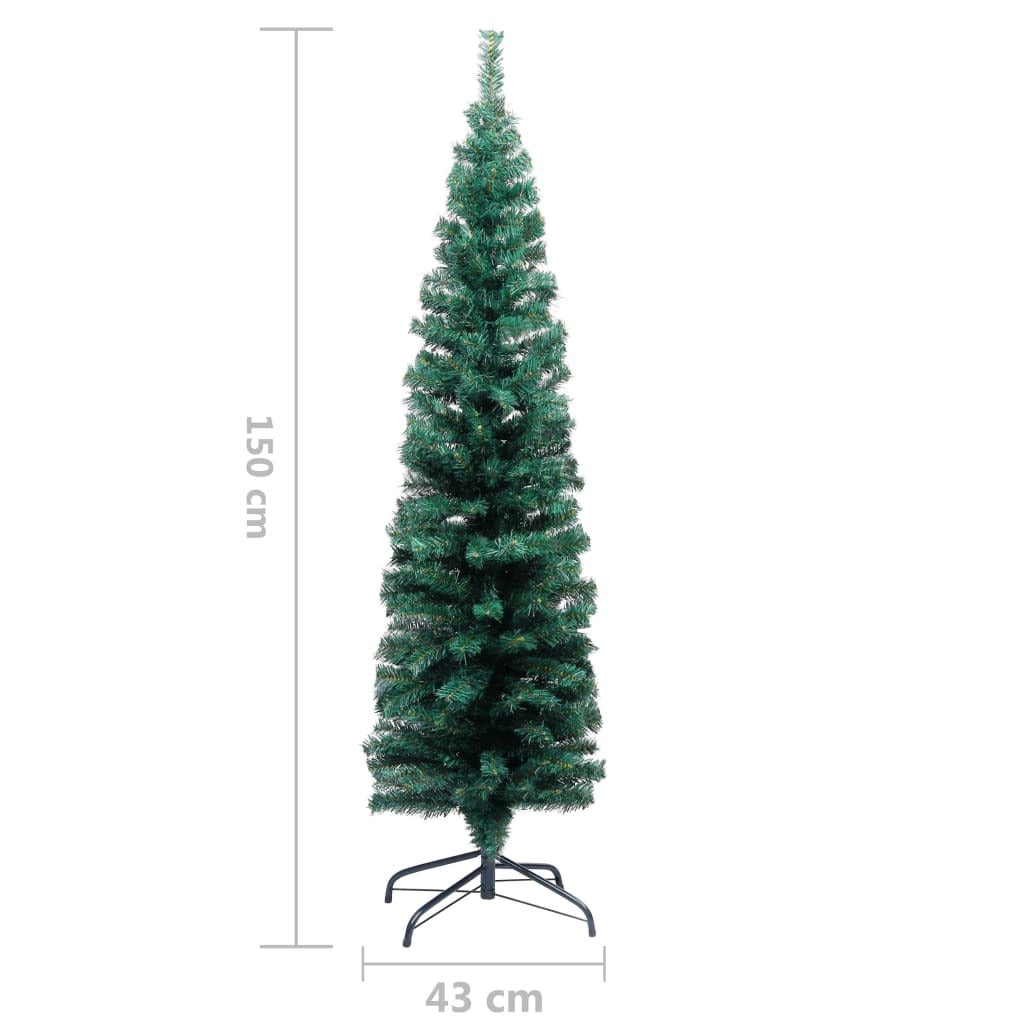 Slim Artificial Christmas Tree with LED Lights & Ball Set