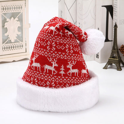 Snowflake/Deer Knitted Wool Flannelette Adult Christmas Winter Hat