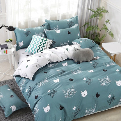 Solstice Home Cute Cat Kitty Duvet Cover Set