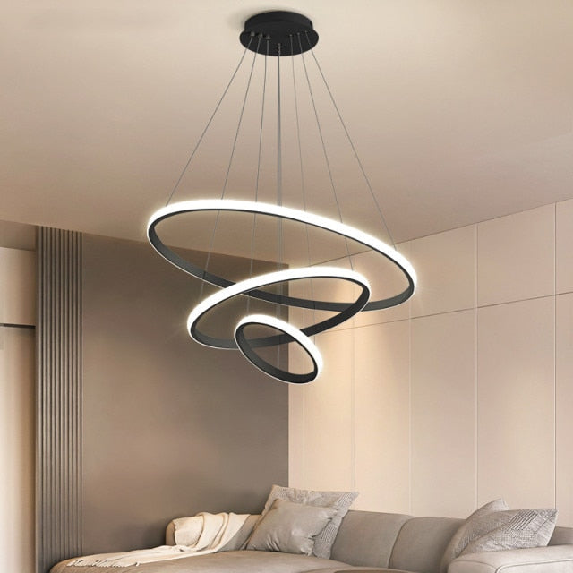 Modern LED Rings Circle Ceiling Hanging Chandelier