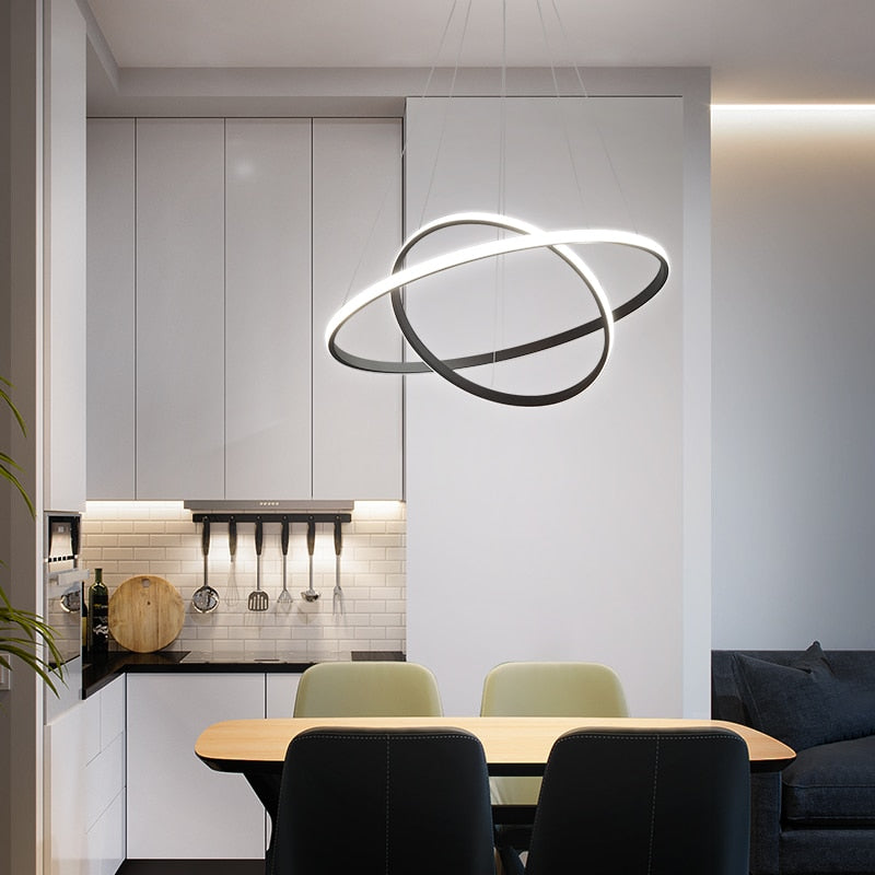 Modern LED Rings Circle Ceiling Hanging Chandelier