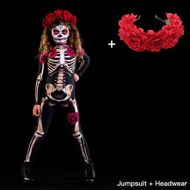 Rose Skeleton Halloween Jumpsuit