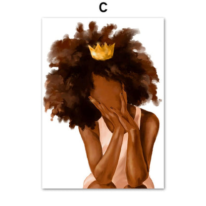 Black Girl Princess Canvas Wall Art