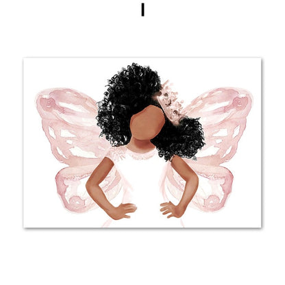 Black Girl Princess Canvas Wall Art