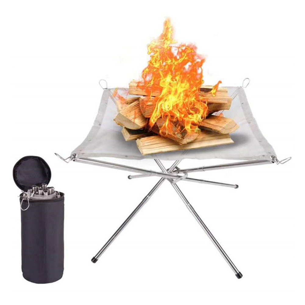 Portable Stainless Steel Foldable Firepit with Storage Bag